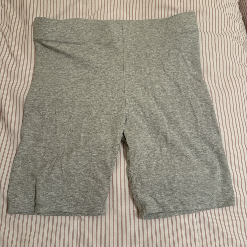 Forever 21 Gray Bike Shorts High-Waisted Stretchy